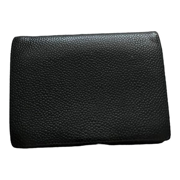 CHANEL Vintage Black Caviar With Gold Coin Compartment Small Wallet GUC 4.5" x 4 - Picture 2 of 10